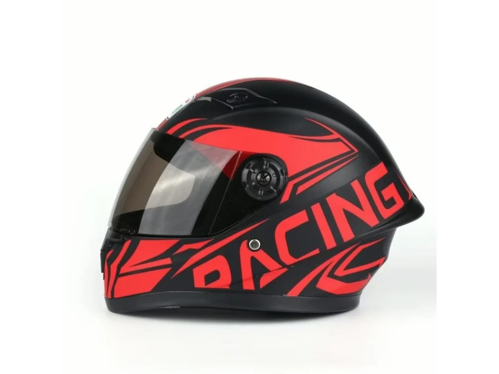 Detská prilba Fullface Racing čierno-červená