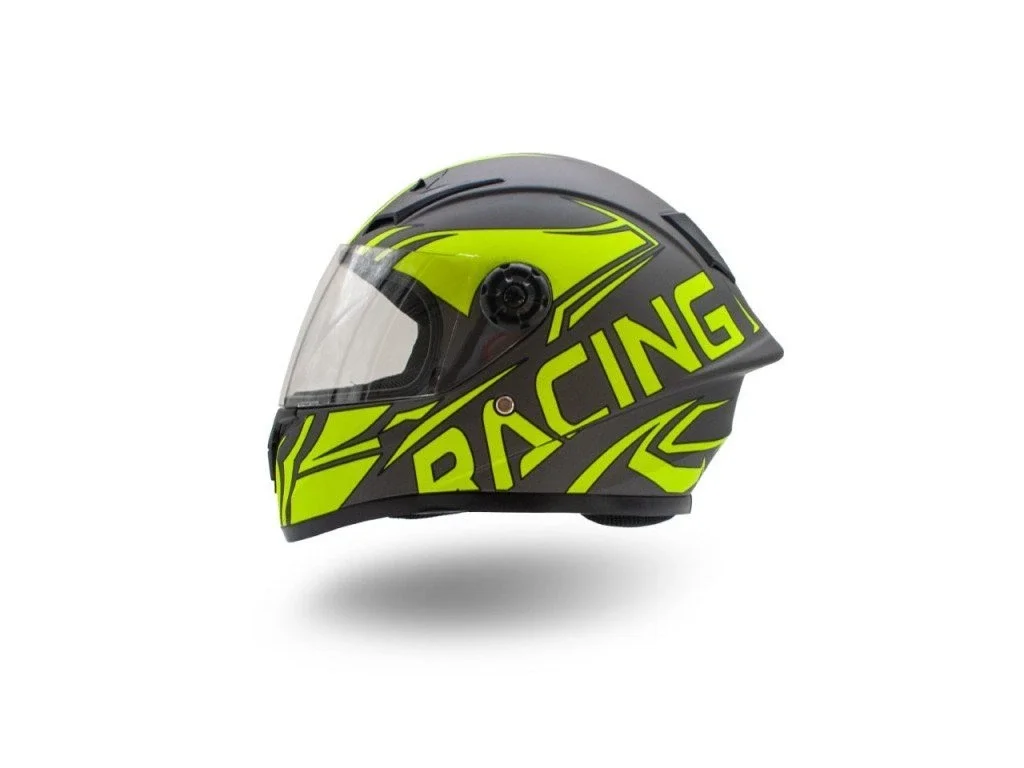 Detská prilba Fullface Racing čierno-žltá